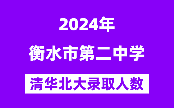 2024年衡水二中考入清华北大人数是多少?附历年分数线